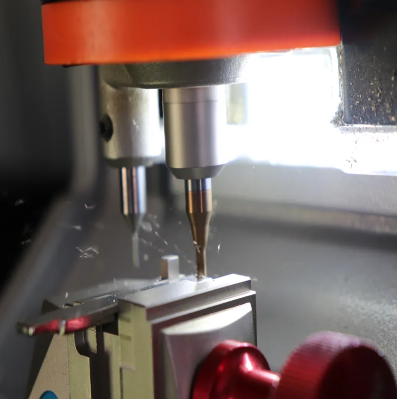 Buzz cutting a replacement car key for a rental fleet vehicle