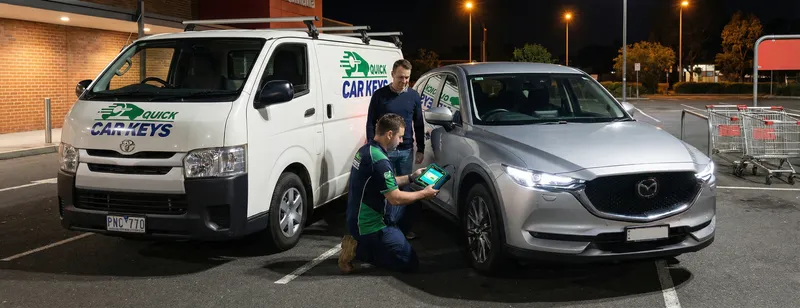 Emergency car locksmith callout at night — mobile key replacement Melbourne